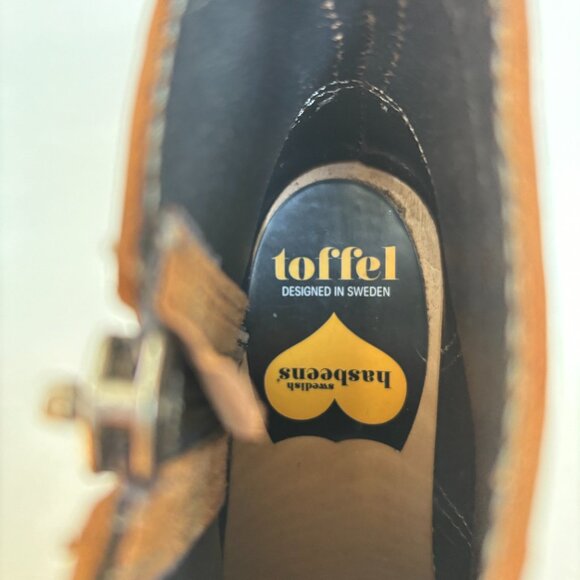 Swedish Hasbeens Boots Heel Zip It Emy Clog Toffel Ankle Taupe Tan Suede 38 8 - Picture 9 of 14